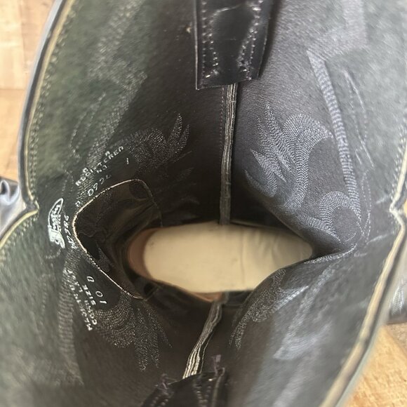 Justin W2386 Classic Black Pointed Toe Western Cowboy Boots Mens 10 D - Picture 7 of 12